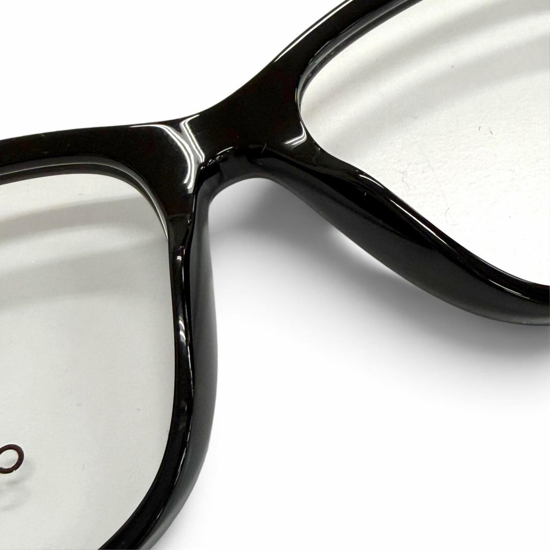 Great CHANEL Glasses Square Shape Optical COCO Mark Logo Eyewear black 3392
