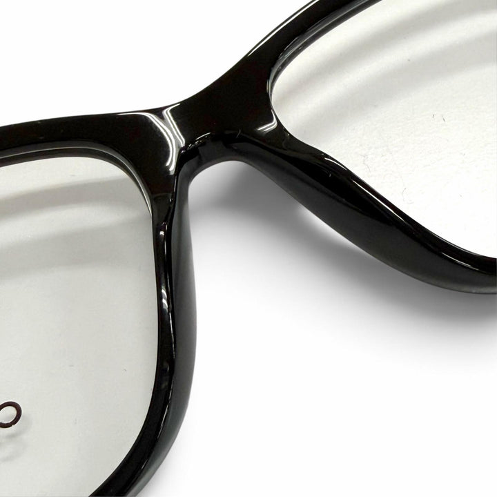 Great CHANEL Glasses Square Shape Optical COCO Mark Logo Eyewear black 3392