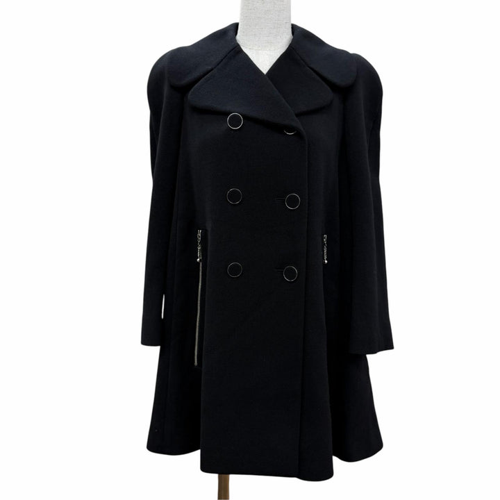 Great LOUIS VUITTON A line coat Double breasted black wool Women FR 36