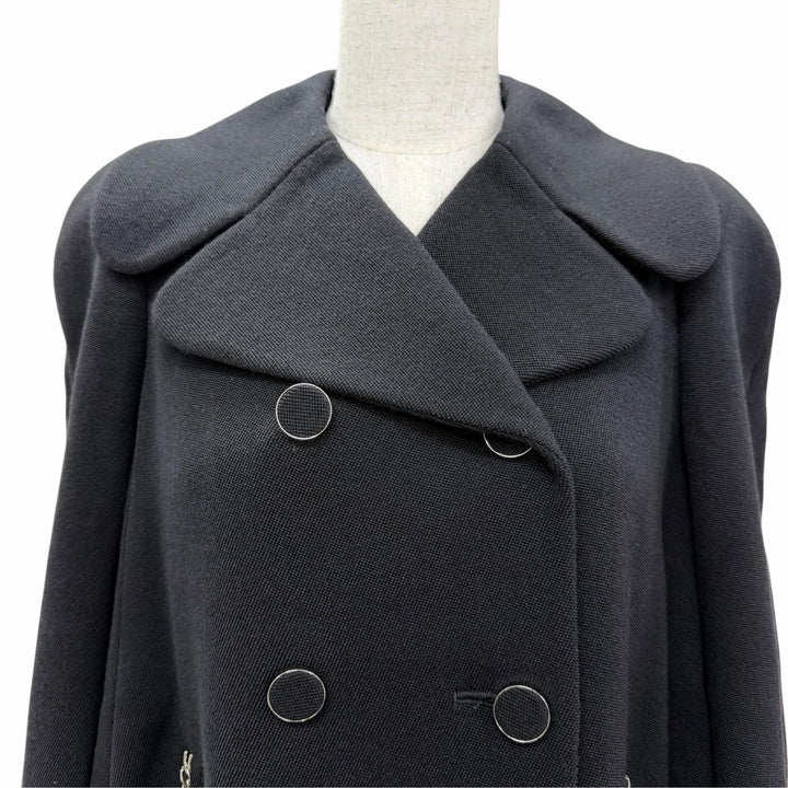 Great LOUIS VUITTON A line coat Double breasted black wool Women FR 36
