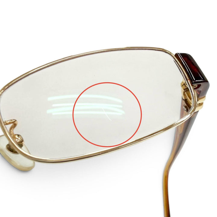 Great CHANEL Glasses COCO Mark Square gold Women 2102T