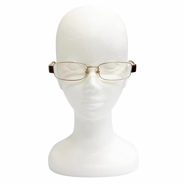 Great CHANEL Glasses COCO Mark Square gold Women 2102T
