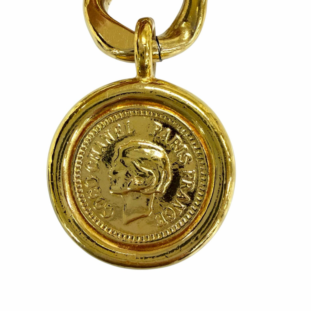 Great CHANEL belt COCO Mark Medallion Coin Chain gold metal Women