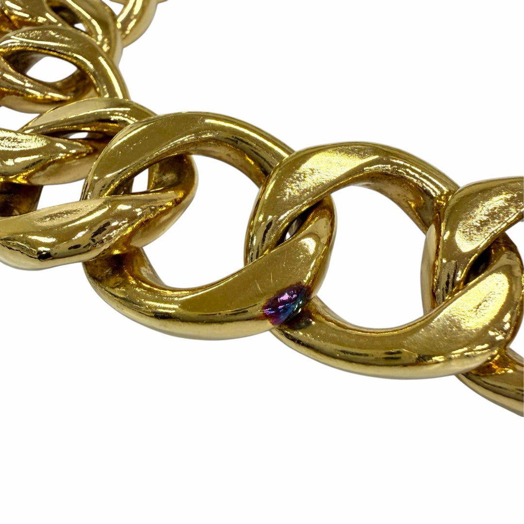 Great CHANEL belt COCO Mark Medallion Coin Chain gold metal Women