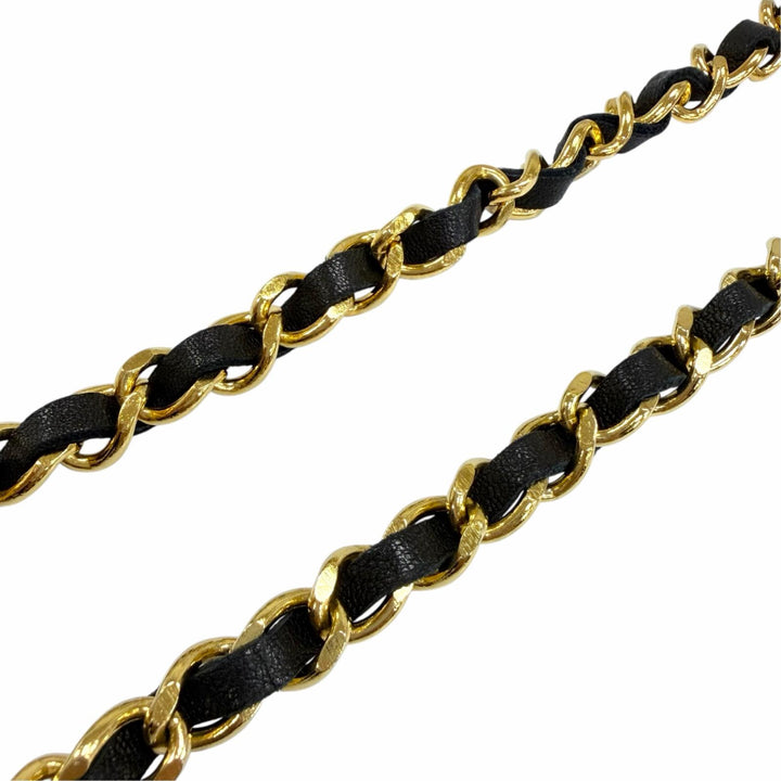 Great CHANEL belt COCO Mark Coin Leather Chain gold leather Women