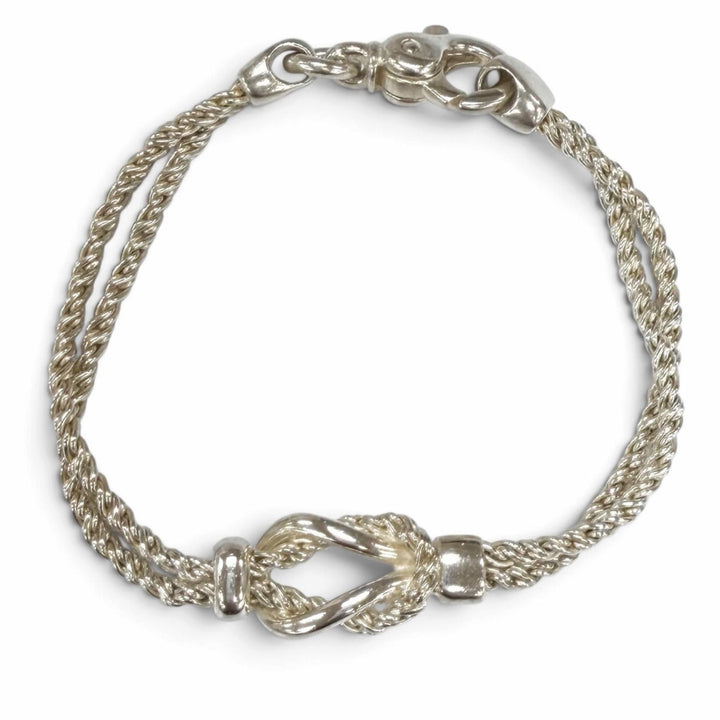 Great TIFFANY&Co. bracelet Double rope center knot Silver 925 mens