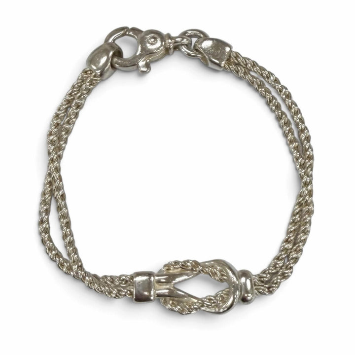 Great TIFFANY&Co. bracelet Double rope center knot Silver 925 mens