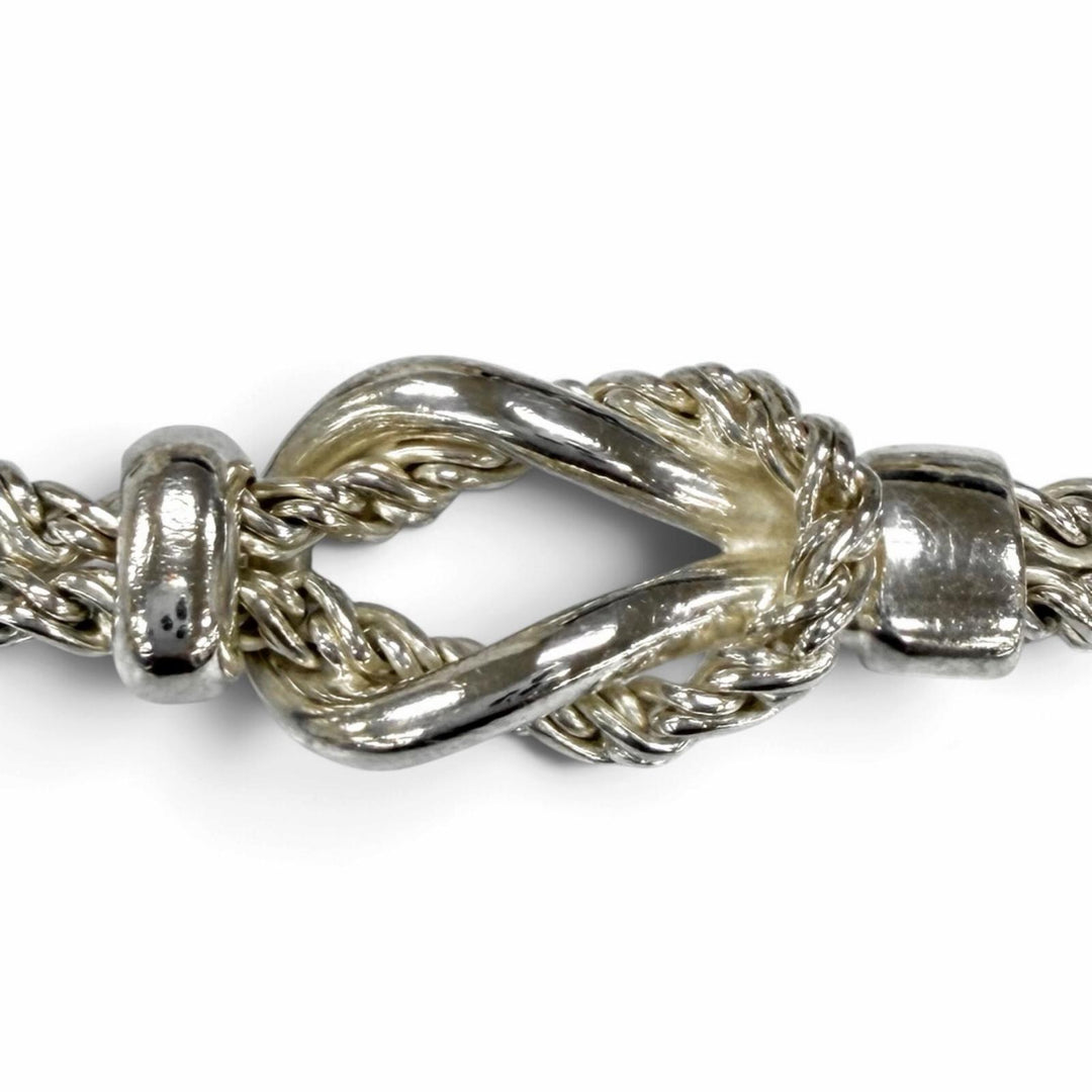 Great TIFFANY&Co. bracelet Double rope center knot Silver 925 mens