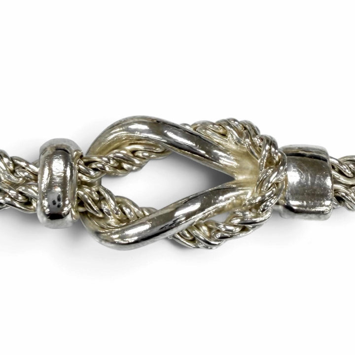 Great TIFFANY&Co. bracelet Double rope center knot Silver 925 mens
