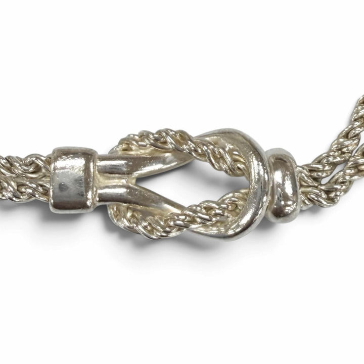 Great TIFFANY&Co. bracelet Double rope center knot Silver 925 mens
