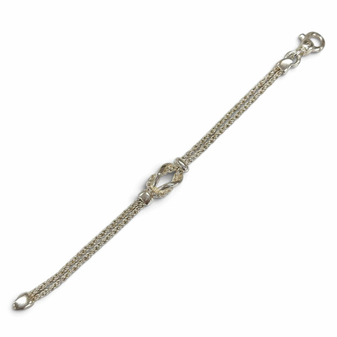Great TIFFANY&Co. bracelet Double rope center knot Silver 925 mens