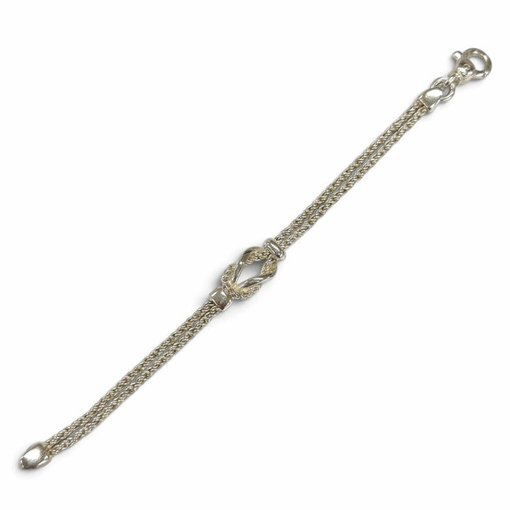 Great TIFFANY&Co. bracelet Double rope center knot Silver 925 mens