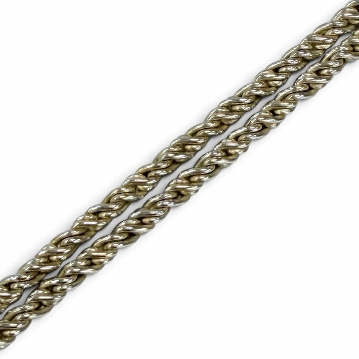 Great TIFFANY&Co. bracelet Double rope center knot Silver 925 mens