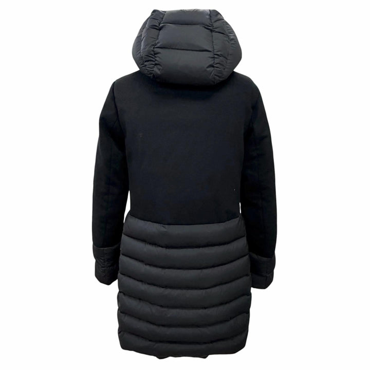 Great MOORER down coat Hooded zip-up down coat black wool Women 40 OME6205003C