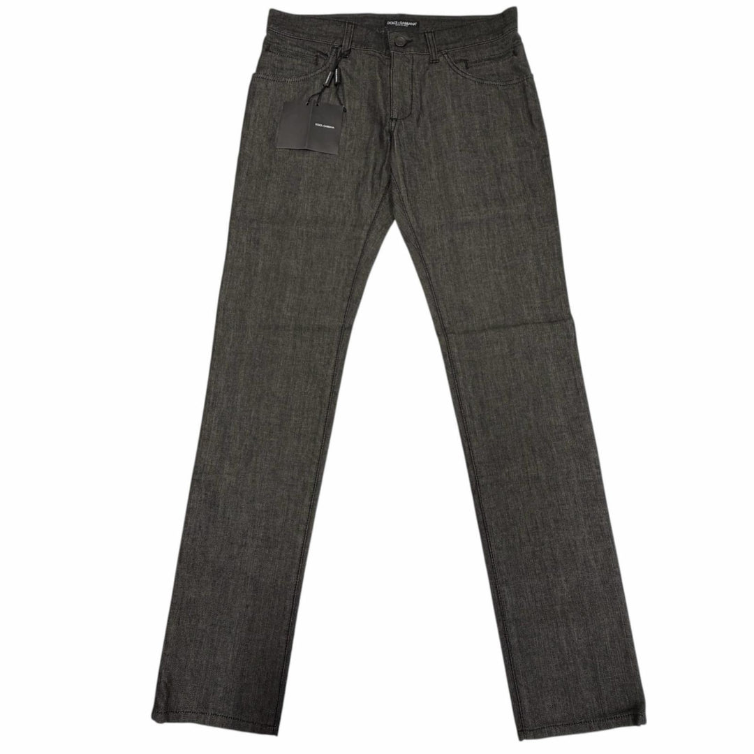 Pristine DOLCE&GABBANA Denim pants 14 Black Tag With logo black cotton mens IT46