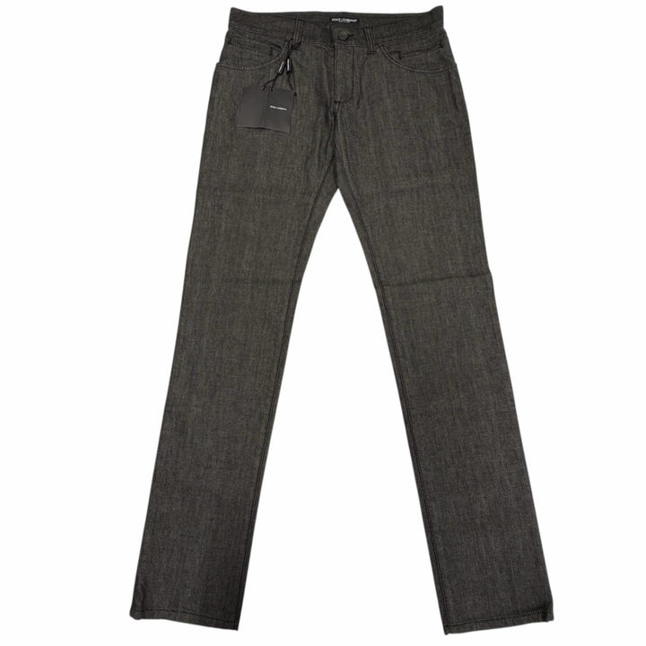 Pristine DOLCE&GABBANA Denim pants 14 Black Tag With logo black cotton mens IT46