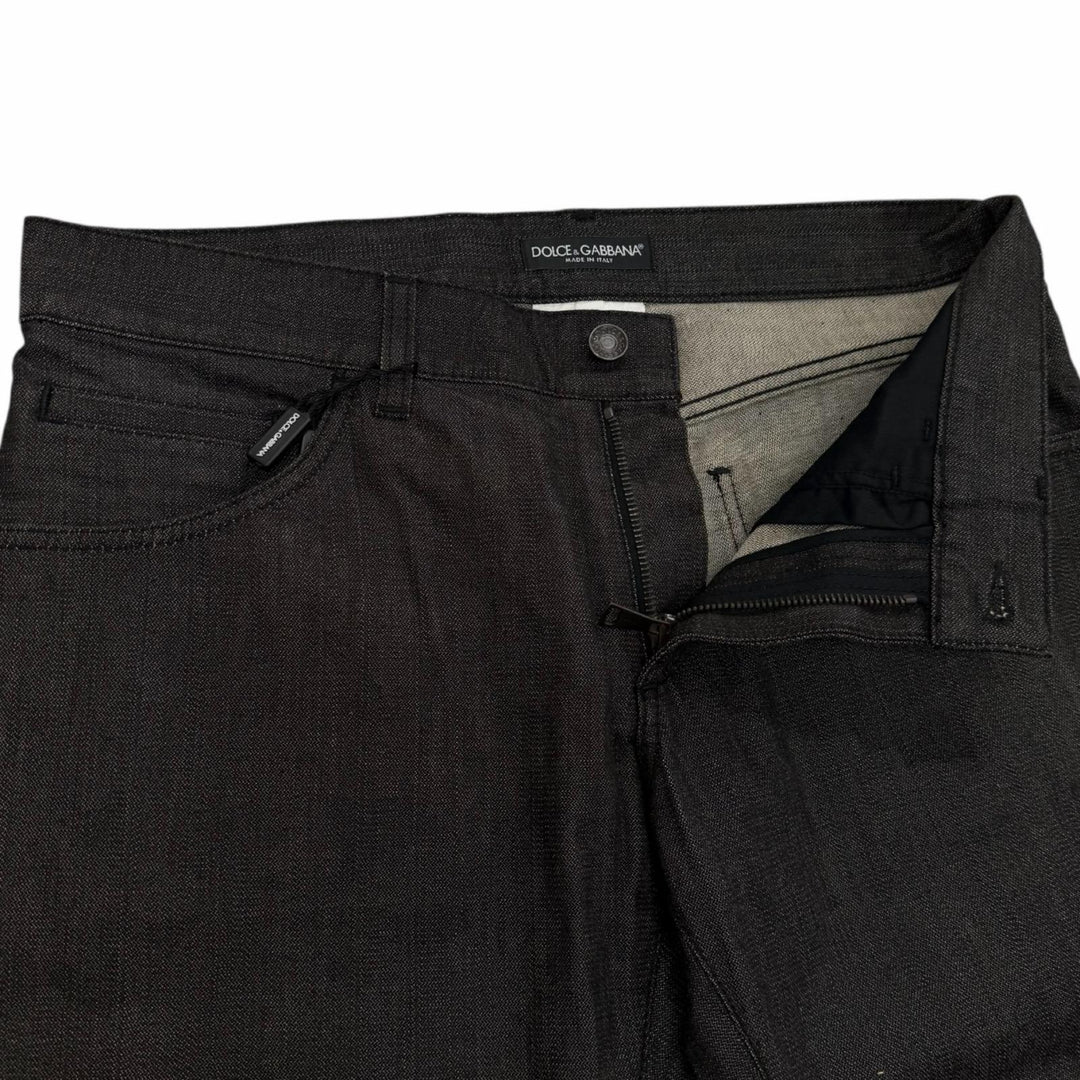Pristine DOLCE&GABBANA Denim pants 14 Black Tag With logo black cotton mens IT46