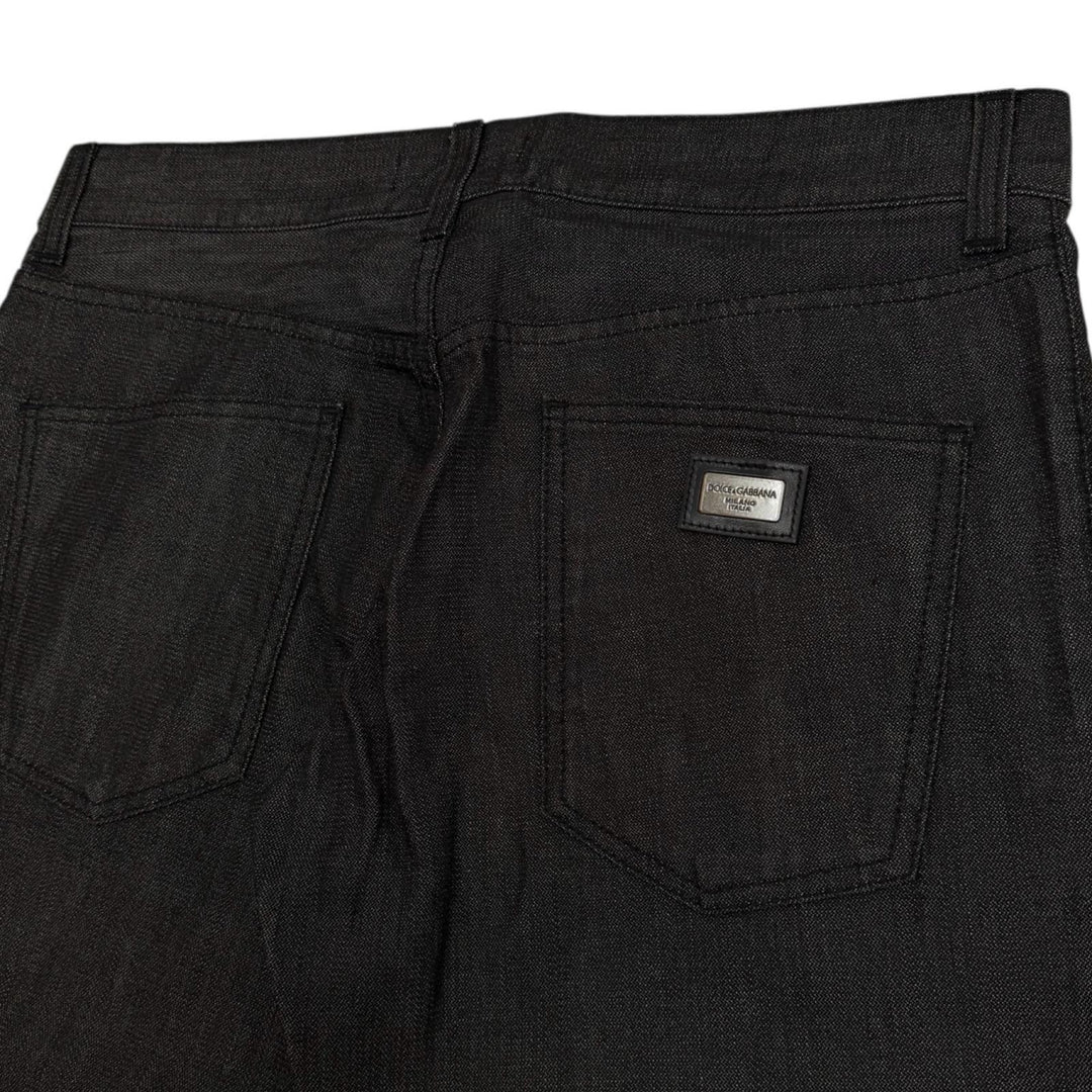 Pristine DOLCE&GABBANA Denim pants 14 Black Tag With logo black cotton mens IT46