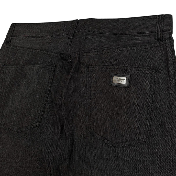 Pristine DOLCE&GABBANA Denim pants 14 Black Tag With logo black cotton mens IT46