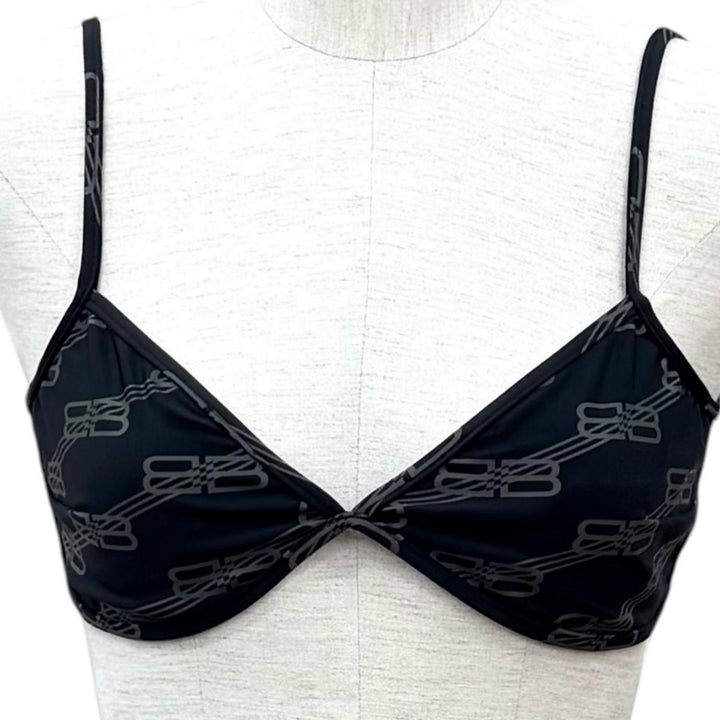 Pristine BALENCIAGA two-piece set BB Logo Bikini Swimsuit Nylon S