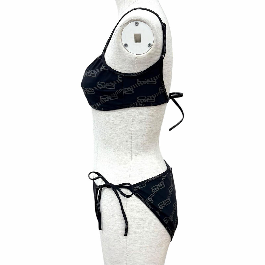 Pristine BALENCIAGA two-piece set BB Logo Bikini Swimsuit Nylon S