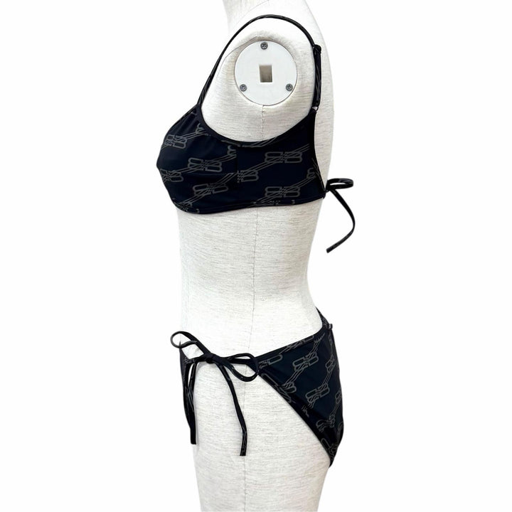 Pristine BALENCIAGA two-piece set BB Logo Bikini Swimsuit Nylon S