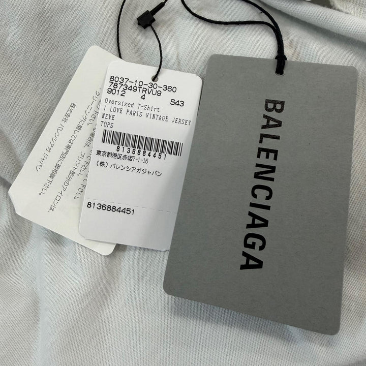 Pristine BALENCIAGA Short sleeve T-shirt I Love Paris Crew neck gray 4 787349