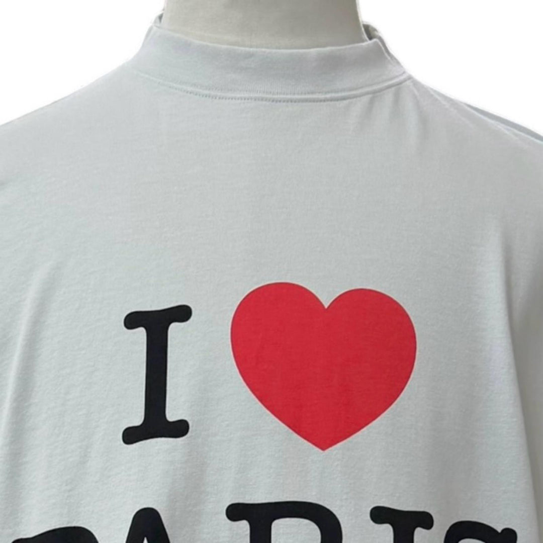 Pristine BALENCIAGA Short sleeve T-shirt I Love Paris Crew neck gray 4 787349