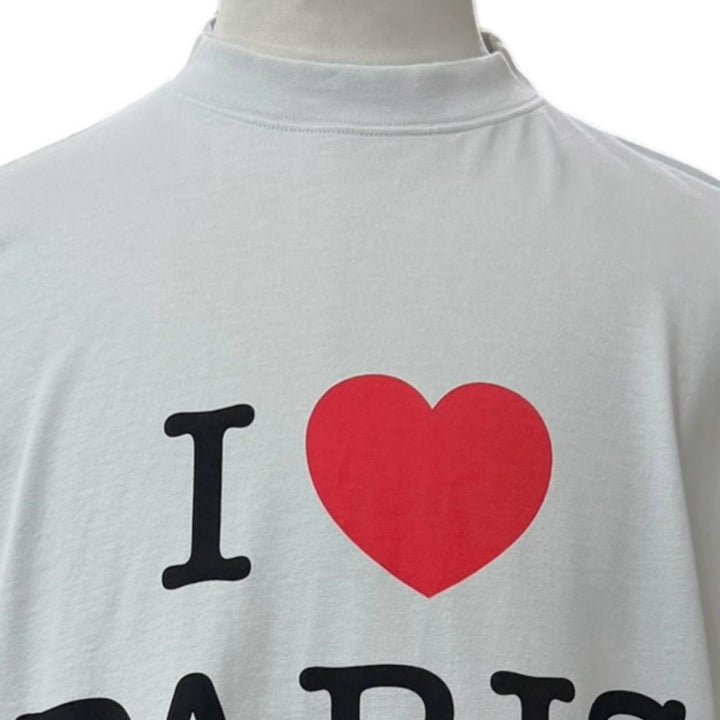 Pristine BALENCIAGA Short sleeve T-shirt I Love Paris Crew neck gray 4 787349