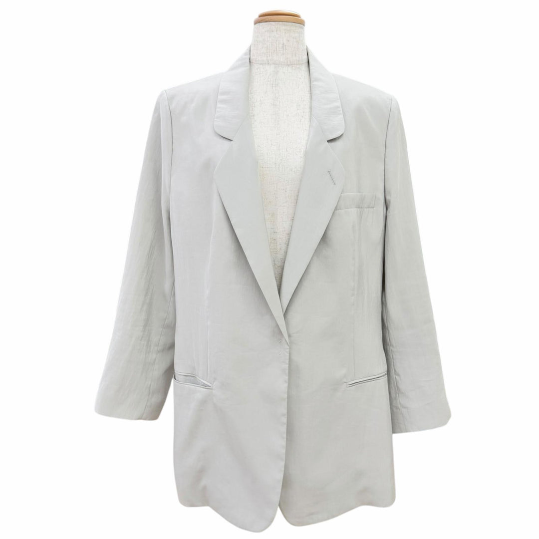Excellent GIORGIO ARMANI tailored jacket single Light gray silk Women IT 48