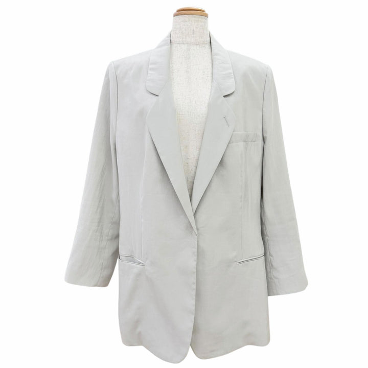 Excellent GIORGIO ARMANI tailored jacket single Light gray silk Women IT 48