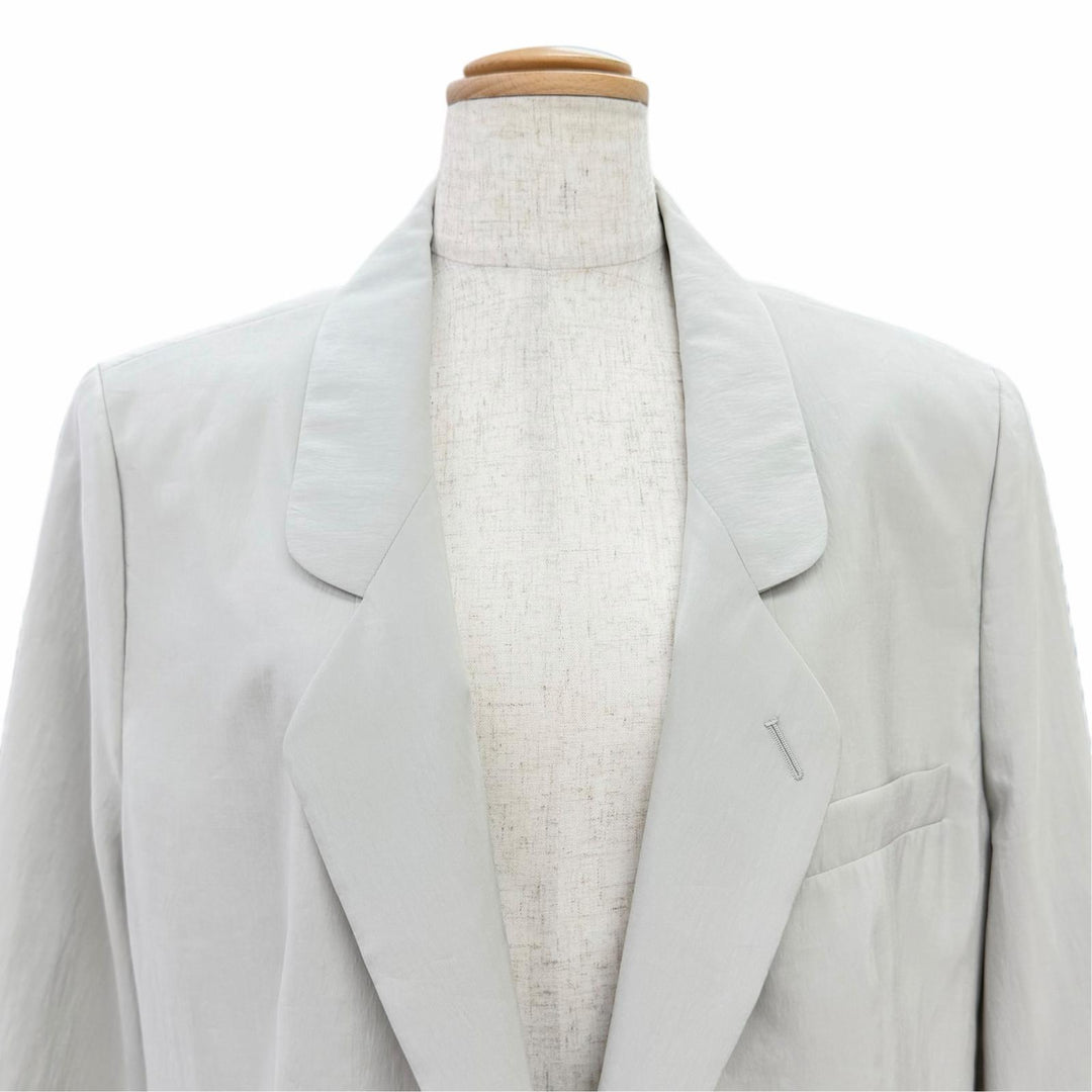 Excellent GIORGIO ARMANI tailored jacket single Light gray silk Women IT 48