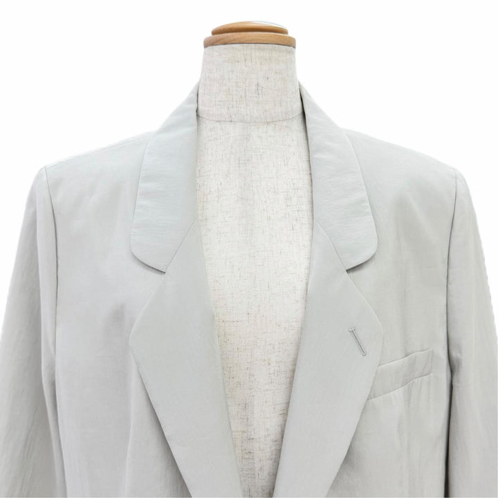 Excellent GIORGIO ARMANI tailored jacket single Light gray silk Women IT 48