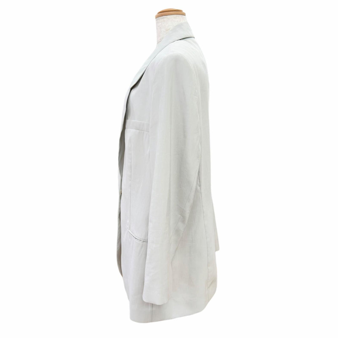 Excellent GIORGIO ARMANI tailored jacket single Light gray silk Women IT 48