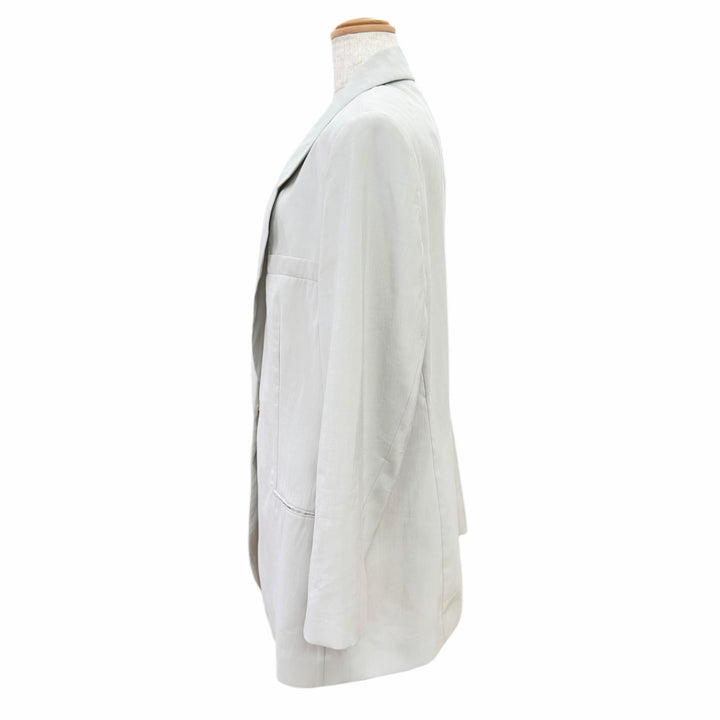 Excellent GIORGIO ARMANI tailored jacket single Light gray silk Women IT 48