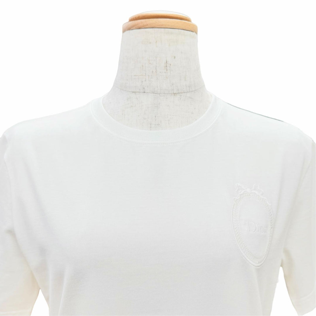 Excellent DIOR Short sleeve T-shirt medallion embroidery white S 623T13A4265