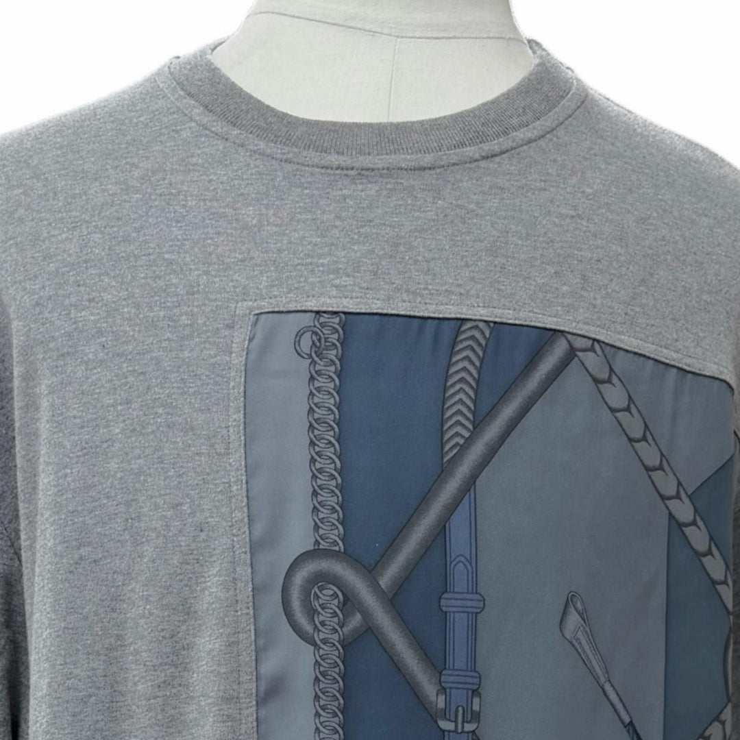 Excellent HERMES Short sleeve T-shirt Parcours Sans Faute Decadre silk H467920HZ
