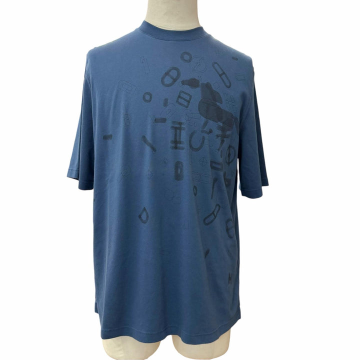 Great HERMES Short sleeve T-shirt FRAGMENTS EQUESTRES Crew neck short sleeve M