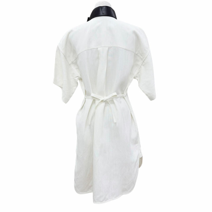 Excellent FERRAGAMO one piece Short-sleeved shirt with leather collar white 38