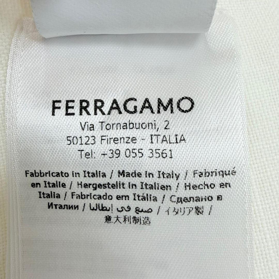 Excellent FERRAGAMO one piece Short-sleeved shirt with leather collar white 38