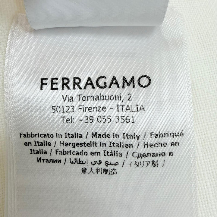 Excellent FERRAGAMO one piece Short-sleeved shirt with leather collar white 38