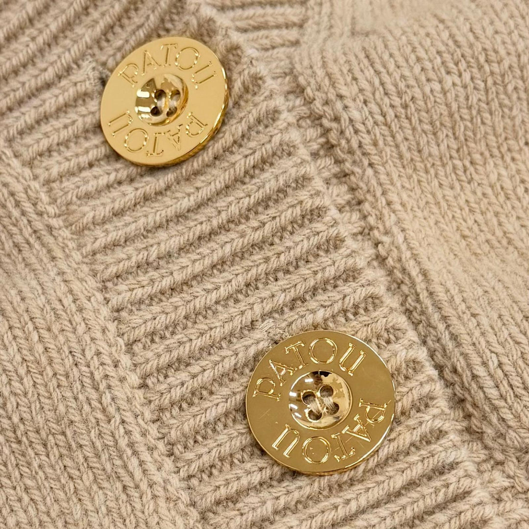 Excellent PATOU Sustainable Wool & Cashmere Cropped Cardigan S KN2038064109B
