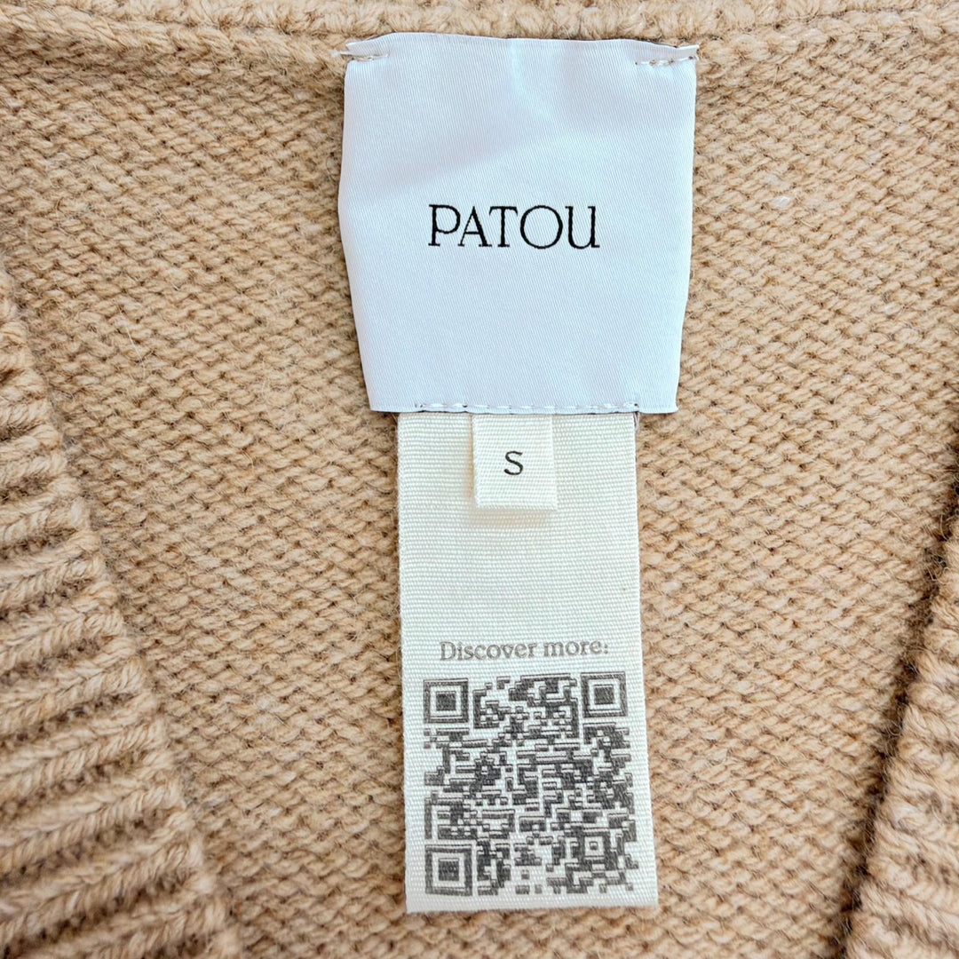 Excellent PATOU Sustainable Wool & Cashmere Cropped Cardigan S KN2038064109B
