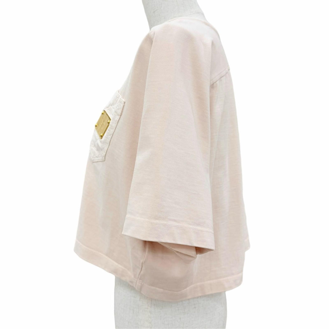 Excellent LOUIS VUITTON Short sleeve T-shirt Signature Monogram Pocket Cropped S