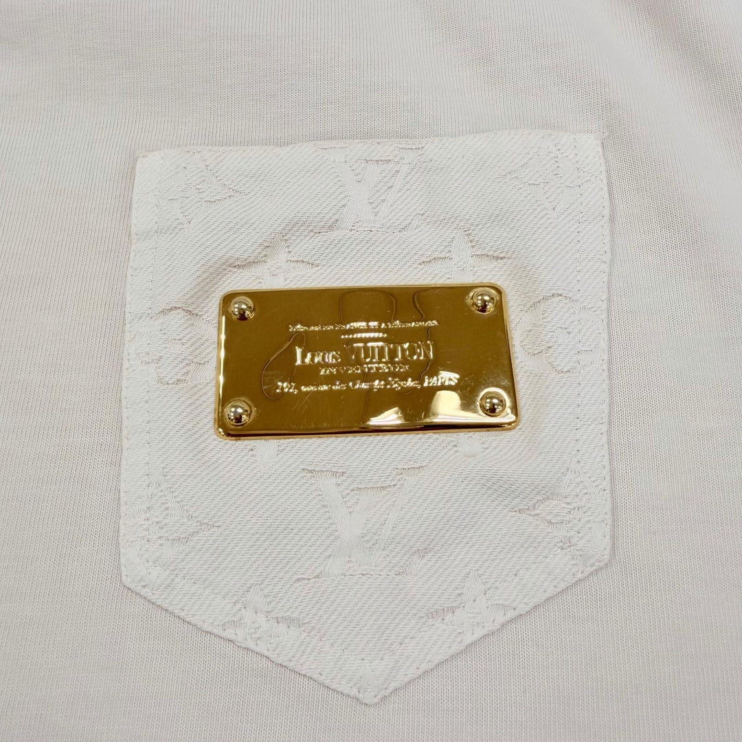 Excellent LOUIS VUITTON Short sleeve T-shirt Signature Monogram Pocket Cropped S