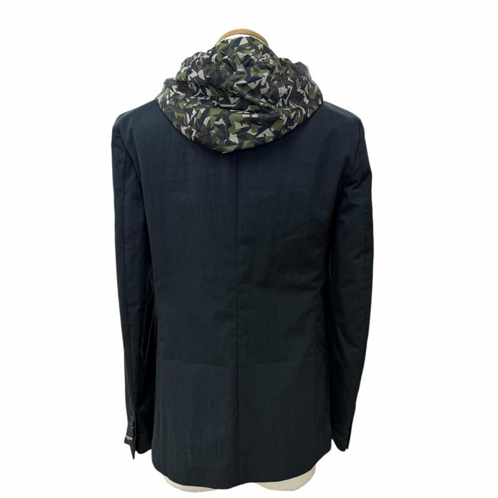 Pristine FENDI tailored jacket Camouflage Pattern black cotton mens IT 46 FJ0570