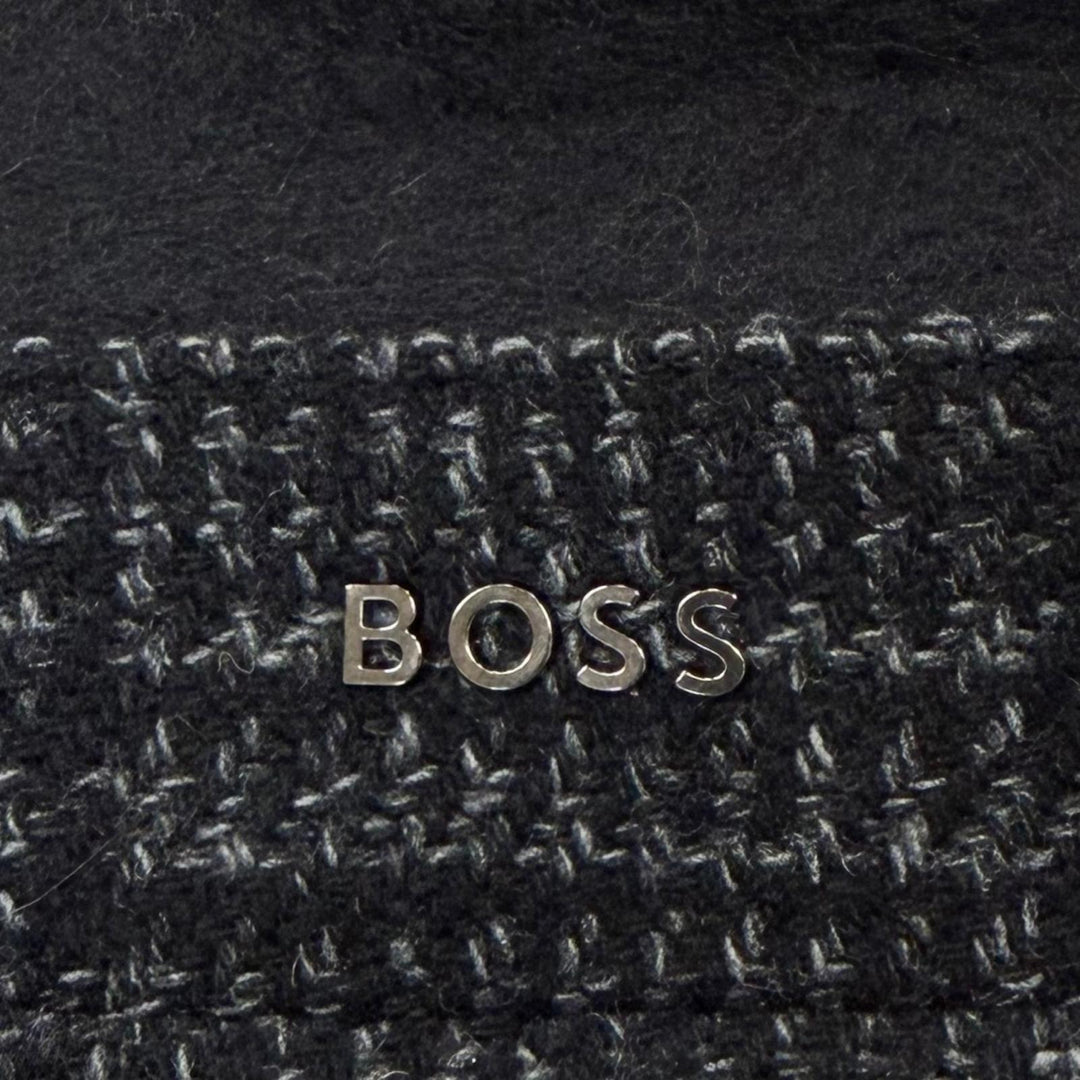 Excellent HUGO BOSS pea coat Check Pattern Tweed Double-Breasted black IT 46