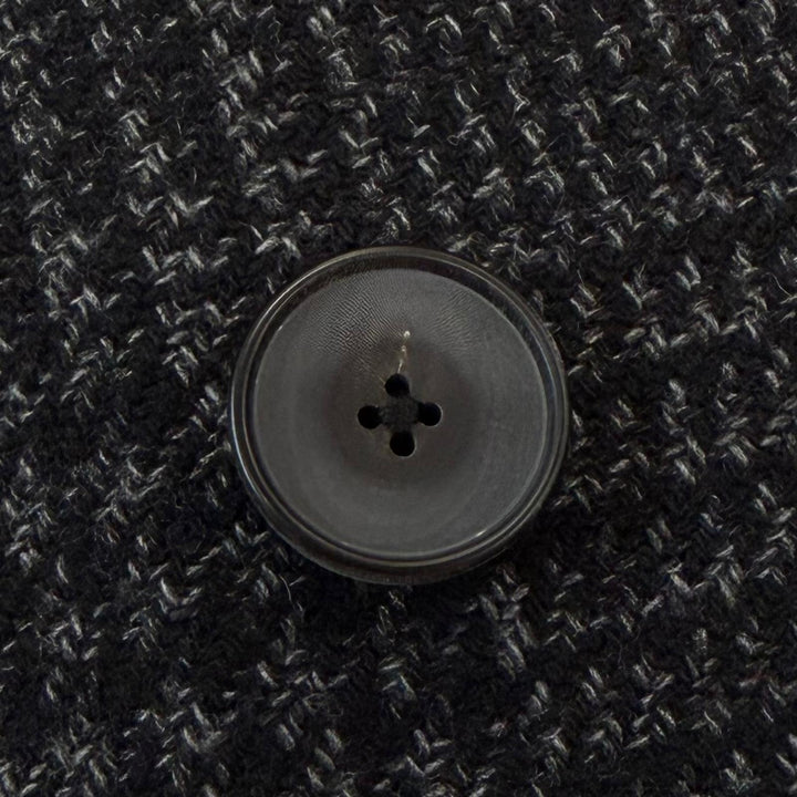 Excellent HUGO BOSS pea coat Check Pattern Tweed Double-Breasted black IT 46