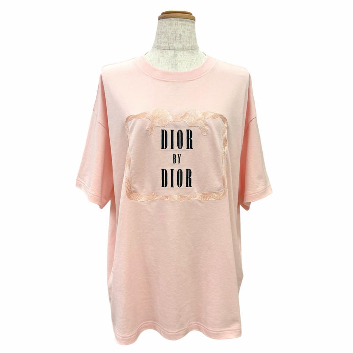 Excellent DIOR Oversized Embroidered Book Cover T-Shirt pink XL 643T12A4C65