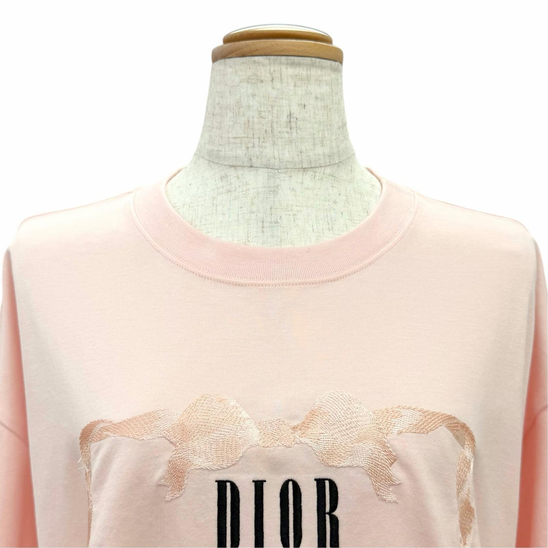Excellent DIOR Oversized Embroidered Book Cover T-Shirt pink XL 643T12A4C65